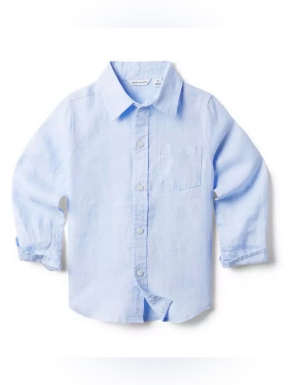 JANIE and JACK Linen Long Sleeve Button Down Boy’s Shirt | Size 5